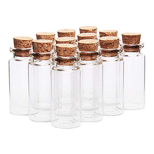 CTRLZS 20 Pcs Vials Bottles Mini Glass Bottle with Cork Stopper Wish Bottles, for Weddings, Creations and Decorations(10Ml)