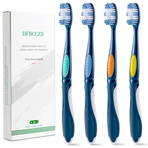 DFBCCZB Medium Spiral Wavy Head Toothbrush 4-Pack