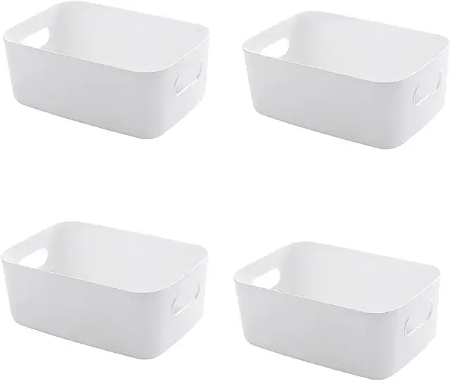 Cestino Portaoggetti Plastica 4 Pezzi - Organizer Multifunzione per Casa e Ufficio