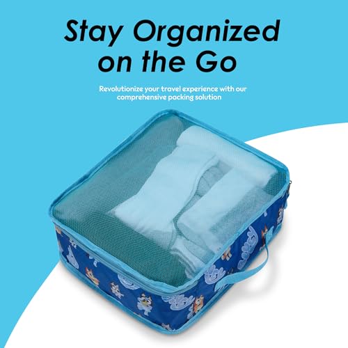 Bluey Bingo Packing Cube Set - Bluey Bingo Bandit, Chilli, Stripe, Trixie - 5 Piece Packing Cube Travel Essential - Luggage Organizer Set - For Kids,Teens,Adults4