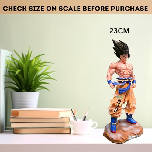 Image of FUNFOB Anime Action Figure Height-23cm Collectible for Anime Fans PVC Multicolour | Go-k On Stone - Orange Black