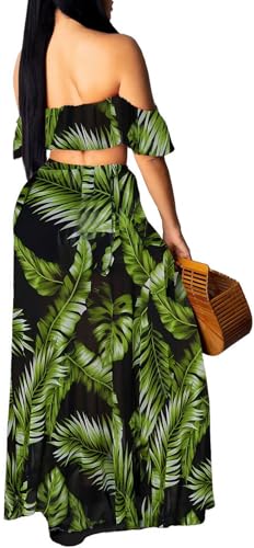 Image of Sexy Two Piece Sets for Women Vacation Elegant Sleeveless Top Long Split Maxi Dress Beach Swimwear