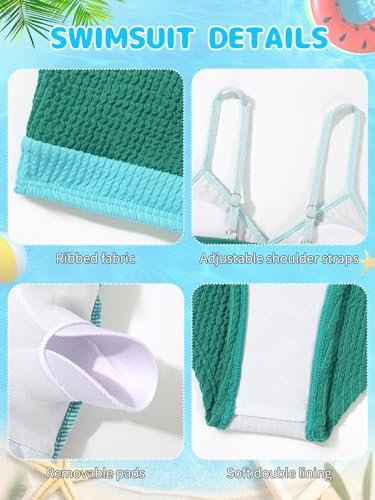 Image of Girl's 2 Piece Swimsuit Solid Spaghetti Strap Bikini Sets Beach Bathing Suit Swimwear for Teen Girls