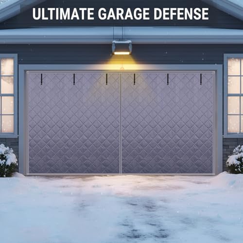 Aislamiento para puerta de garaje de 2,4x2,1m: cortina de algodón impermeable gris para invierno 3