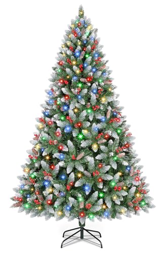 6 Ft Pre-Lit Artificial Christmas Tree with 350 Dual Color