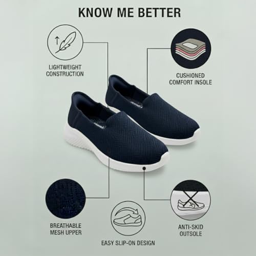 Image of KazarMax Easy On Women's Breathable Mesh Slip-On Loafers | Quick-Dry Casual Sneakers with No-Hands Design | Lightweight Anti-Skid Sole
