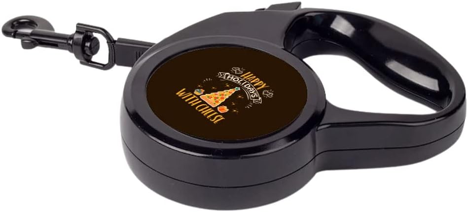 Happy Holidays with Cheese Retractable Pet Leash - Creative Leash - Printed Dog Leash - 197 inches