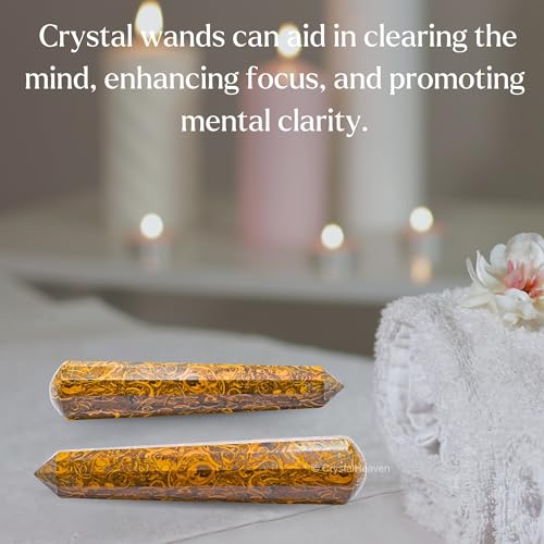 Image of Mariyam Jasper Crystal Wand - Pointed Crystal Wand for Energy Healing, Chakra Balancing, Meditation and Home Decor - Crystals and Healing Stones for Gift