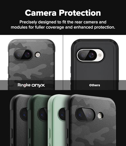 Image of Ringke Onyx Compatible with Google Pixel 9a Case Cover Rugged Flexible Durable Anti-Slip TPU Protection Shockproof Pixel 9a Back Cover - Camo Black