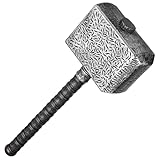Spinosaurus 53cm Halloween Wikinger Hammer Plastik Spielzeug Hammer LARP Fasching Waffen für Wikinger Kostüm Accessoires (Silver B)