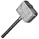 Spinosaurus 53cm Halloween Wikinger Hammer Plastik Spielzeug Hammer LARP Fasching Waffen für Wikinger Kostüm Accessoires (Silver B)