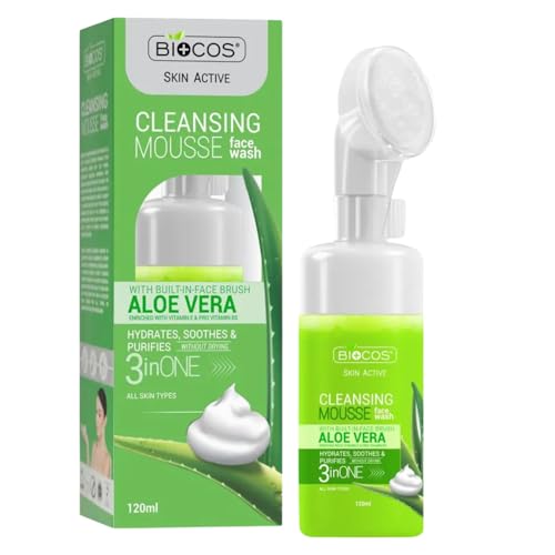 Image of BIOCOS Aloevera Wash With Mousse Deep Cleansing Self-Foaming Mousse Face Cleanser Aloe-Vera Face Wash