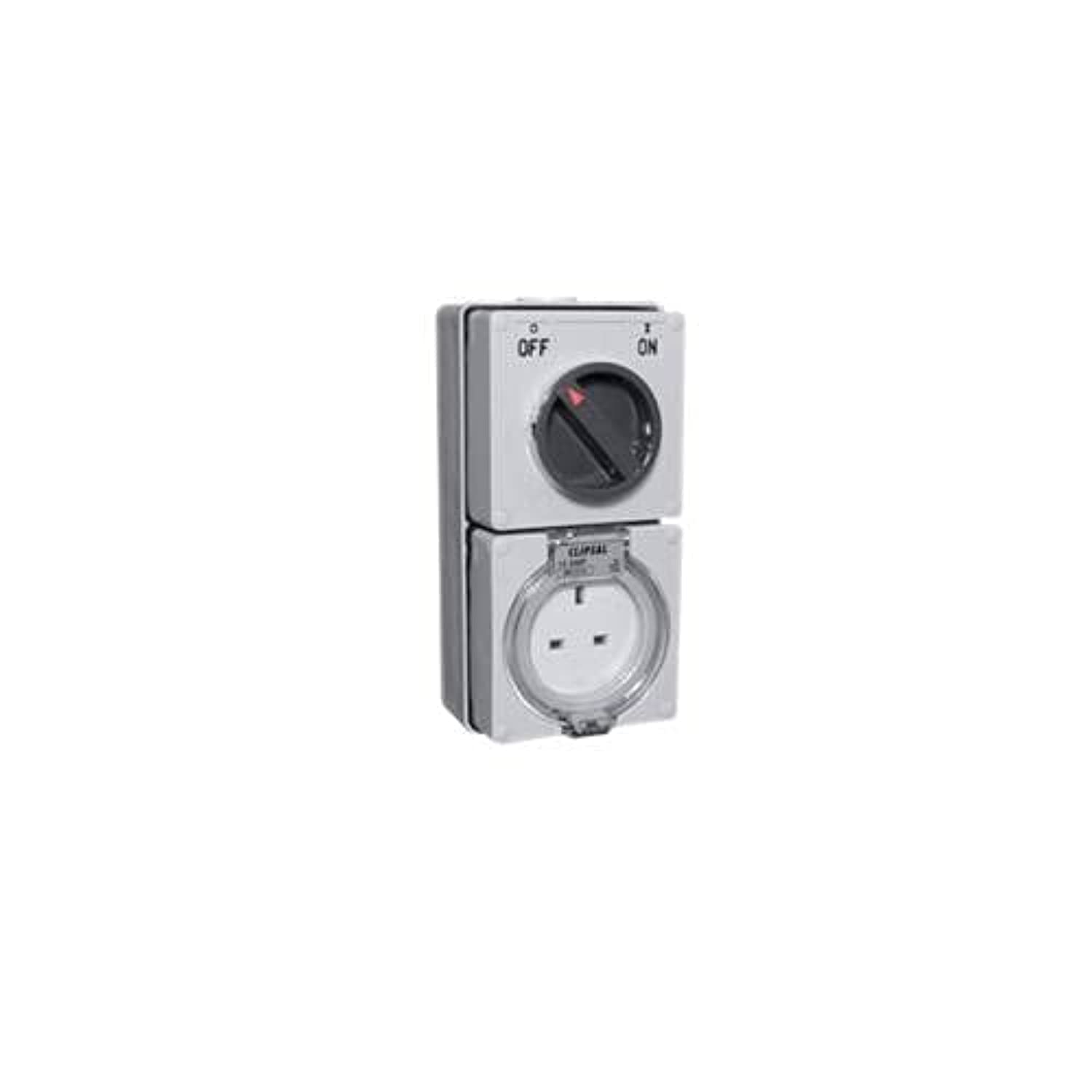 SchneiderSingle Pole Switch Socket 250V 13A IP66 Grey 56 Series 56C313