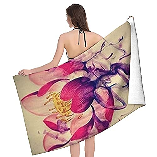 Toalla de playa Lotus Impreso Toallas de baño suaves de microfibra altamente absorbentes 80X130CM Cover