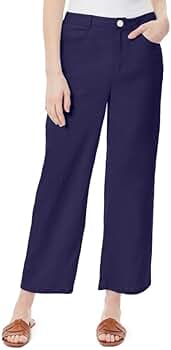 Jones New York Women's Lexington High Rise Wide Leg Crop Pants
