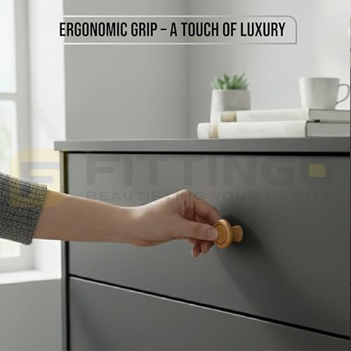 Image of 2 Piece Drawer Knobs for Kitchen- Door Knob for Cabinet, Cupboard & Dresser |Material-Steam Beech Wood, Natural Wood Finis| - 1.5 Inch-| 3 Years Warranty |
