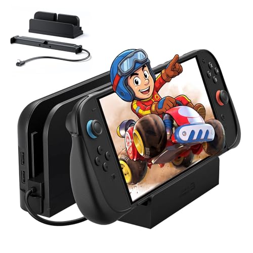 JSAUX Switch 2 Dock用 延長ケーブル スタンド付き 35cm USB C延長ケーブル 厚型保護ケース対応 急速充電 10Gbpsデータ転送 4K 60Hz映像出力 Dock機能1対1復元 パッシブ冷却