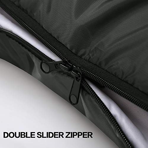 Ryongii Sleeping Bags 32℉ For Adults Teens - 4 Seasons Warm Cold Weather Portable Waterproof Kids Youth For Indoor & Outdoor, Camping, Backpacking And Outdoors Hiking(Dark Grey) #TOP5