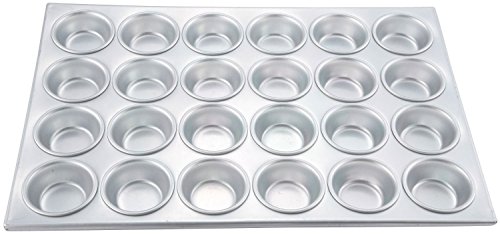 Winco AMF-24 24-Cup Non-stick Muffin and Cupcake Pan, Aluminum - Set of 6