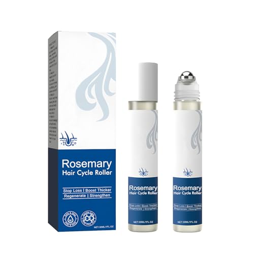 Rosemary Hair Growth Roll On Serum – Scalp Nourishment, Reduce Hair Loss & Follicle Strengthener for Thicker, Fuller Hair, All Hair Types, 1 fl oz