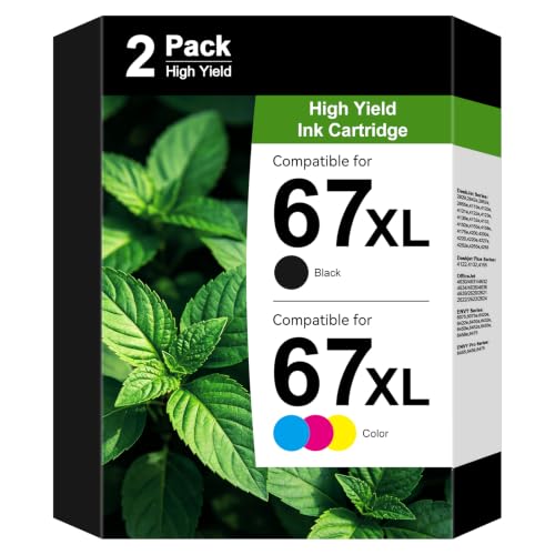 Image of 67XL Compatible for HP 67 67xl hp67xl Ink Cartridges Black Color Combo Pack