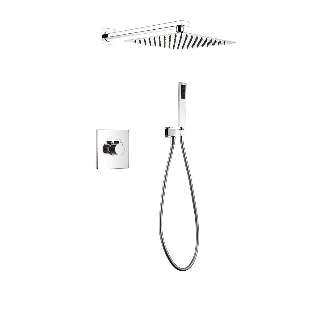 Système de douche mitigeur anti-calcaire ensemble de douche carré noir antirouille