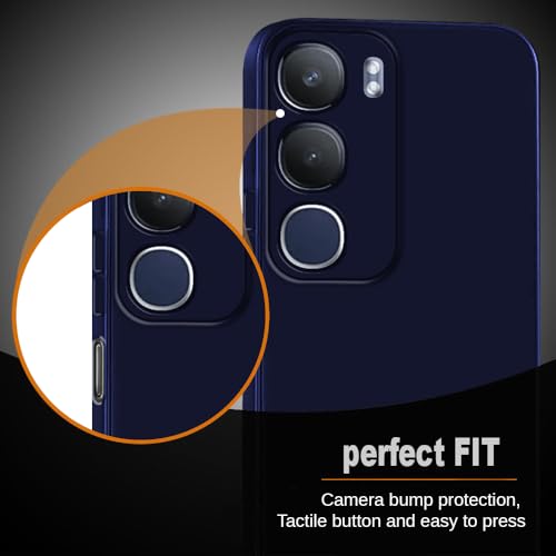 Image of Back Cover for Vivo Y29 5G / Y19s 4G | Full Camera Protection | Premium Liquid Silicon Case | Flexible Bumper Case for Vivo Y29 5G / Y19s 4G (Dark Blue)