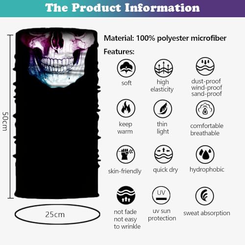 Neck Gaiter Mask,UV Protection Bandana Gator Face Cover Covering Mask,Tube Scarf,Neck Warmer Balaclava,Headband3