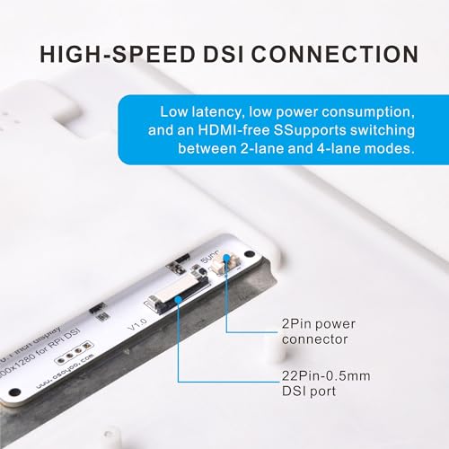 Image of OSOYOO 10.1 inch Raspberry Pi DSI Touchscreen Display | 800x1280 IPS Capacitive Touch | High-Speed 2 /4-Lane MIPI DSI | Easy Driver Setup | Supports Pi 5 /4 /3 /2 | Portable All-in-One Workstation