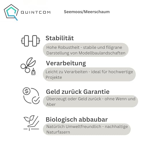 Quintcom Meerschaum/Seemoos Modellbau Zubehör Pflanzenmaterial für Bäume und Büsche in Modellbauwäldern. Sea Moss für Modellbäume Karton 30cmx20cmx14cm Architekturbäume