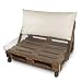 HAPPERS Cojín Impermeable y Desenfundable para Palets en Polipiel Exterior Crudo 120x47x25