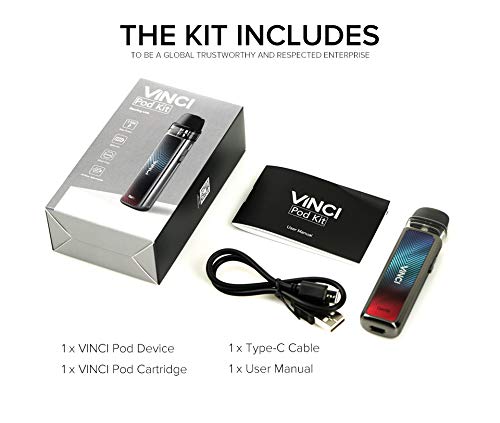 VOOPOO Vinci Pod Kit Cigarette Electronique 800mAh 2ml Kit Complet - Sans  nicotine San tabac (Aurora Silver) : Amazon.fr: High-Tech