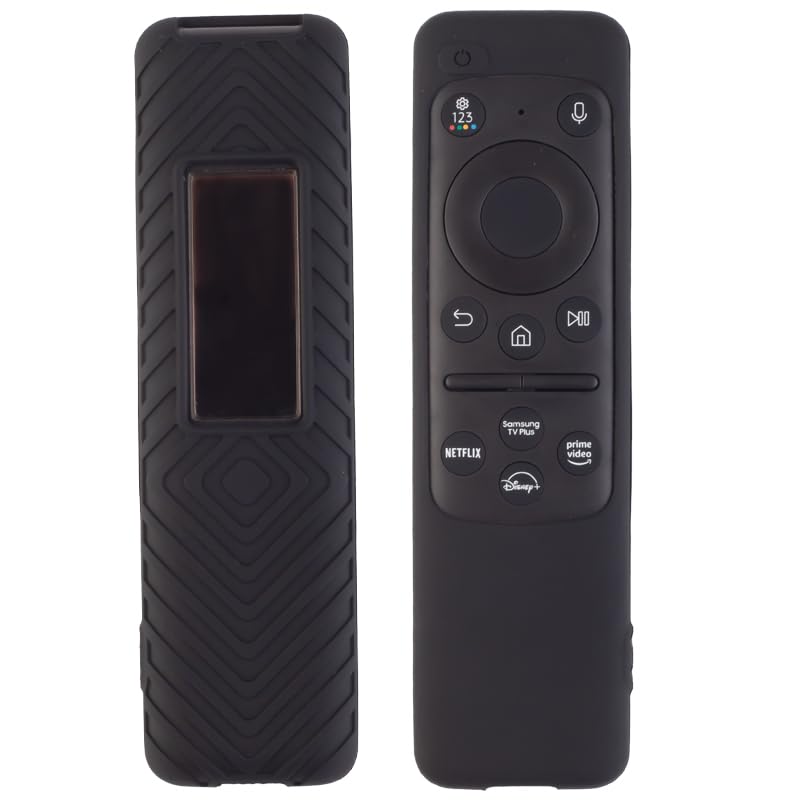 Image of Silicone TV Remote Cover Compatible with Samsung Smart TV Remote 2023 BN59-01432G BN59-01432A (Samsung Smart TV 2023 Model Solar Remote Cover - Style 3, Black)