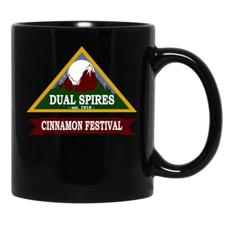 Psych - Dual Spires Cinnamon Festival Black Coffee Mug, Gift Coffee Mug