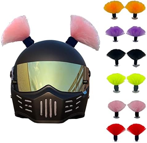 Motorcycle Helmet Decoration Braids, Helmet Accessories with Detachable Suction Cup Helmet Decoration for Motorcycle Helmet Open-Face Helmet Full Face Helmet (Helmet Not Included) (Pink)