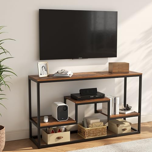 For Tvs Up To 65 Inch, Tv Console Table With 3-tier Open Sto