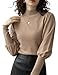 QiuDumo Petite Knit Going Out Tops Pullover Turtleneck Fashion Essentials Outfits Jersey Shirts Camel M