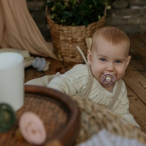 Image of FRIGG Natural Rubber Baby Pacifier 6-Pack Blooming Love | Made in Denmark | BPA-Free (6-18 Months)
