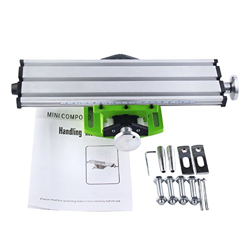 ELEOPTION® DIY Adjustme X-Y 2 Axis Milling Compound Working Table Cross Sliding Slide Table Bench Drill Vise Fixture for Bench Drill 310mmx90mm