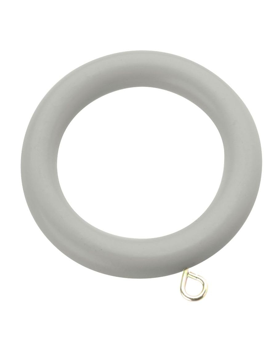 Abc Decor Smoke Romantica Wooden Curtain Pole Rings, To Fit 28Mm Romantica Wood Pole, Pack Of 12,