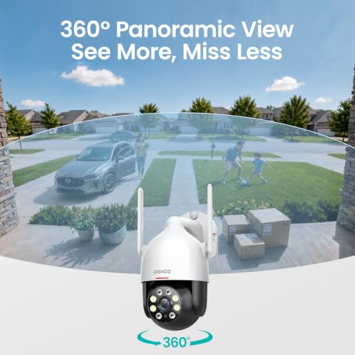 DEKCO 2K Outdoor WiFi Security Camera, Plug-in Pan-Tilt Dome, 2-Cam-Kit - Image 3