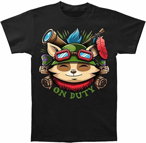 Teemo On Duty Fan Art Gaming T-Shirt Unisex Retro Tee Unisex Black Tee S T-Shirt Black XXL Teemo On Duty Fan Art Gaming T-Shirt Unisex Retro Tee Unisex Black Tee S T-Shirt Black XXL
