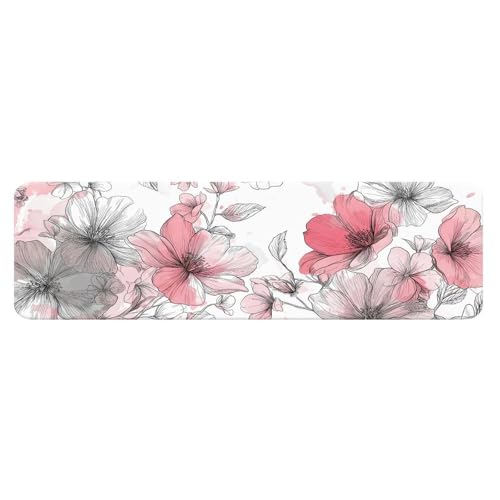 SNRLZUY Elegant Minimalist Floral Kitchen Mats for Floor Non Slip