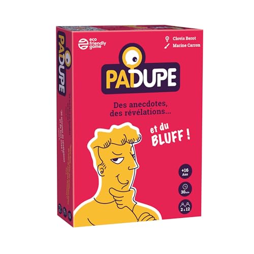 Padupe - Jeu d’Ambiance hilarant d’anecdotes et de Bluff - Jeu de société et Jeu de Cartes - 2 à 12 Joueurs - Parties de 20 Min - pour Adultes, Ados, Famille - Idéal apéro, soirées, Vacances