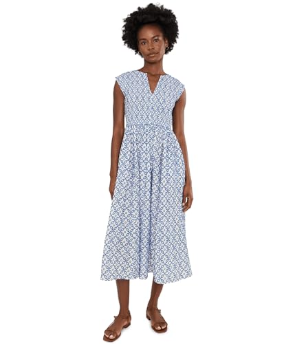 NIC+ZOE Womens Embroidered Tile Amelia Dress Blue Multi Medium