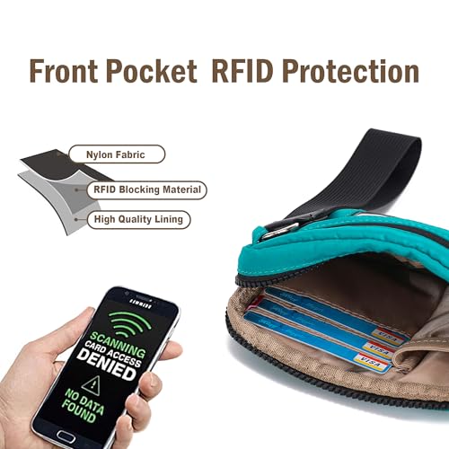 Image of Haytijoe Small Wristlet Wallets for Women Valentines Day Gifts RFID Blocking Travel Wallet Quilted Nylon Phone Purse