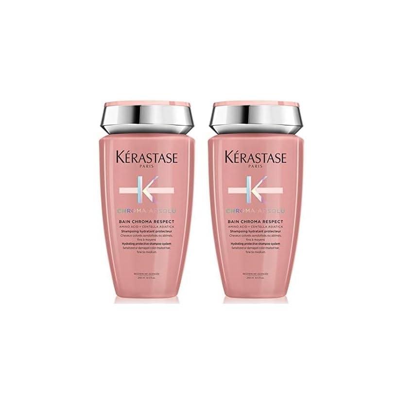 Kérastase, Chroma Absolu, Shampoo per Capelli Colorati Sensibilizzati o Danneggiati da Fini a Medi, Bain Chroma Respect, 250 ml (Confezione da 2)