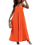 KINIKO Women's Summer Spaghetti Strap A-Line Dress – Casual Sleeveless Swing Style with Adjustabl...