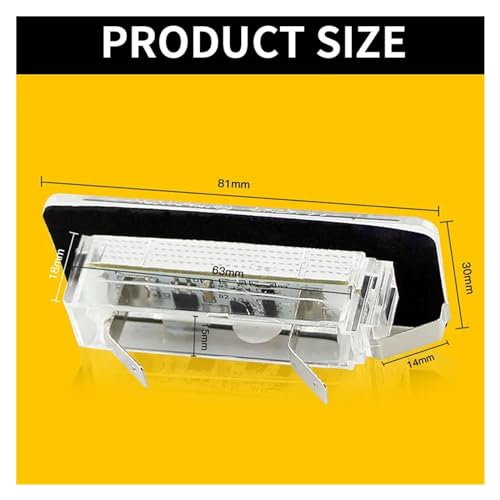 Luces de matrícula LED para Smart Fortwo 450 451 sin error Canbus pack de 2 5