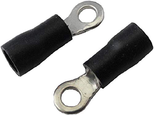 Amazon | 絶縁圧着丸型端子 RV1.25-4 黒 穴φ4.5mm 外円φ6.4mm